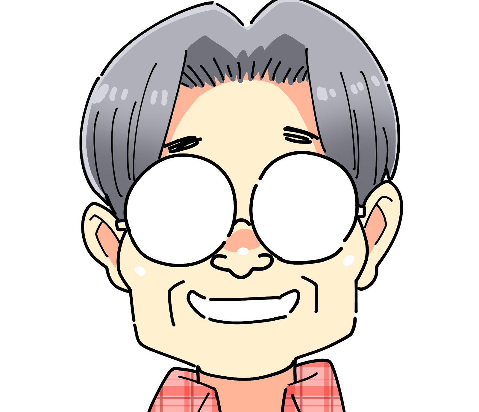 少しほっとした表情の初老の男性